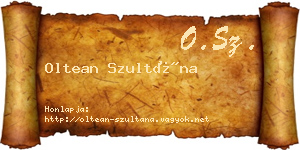Oltean Szultána névjegykártya